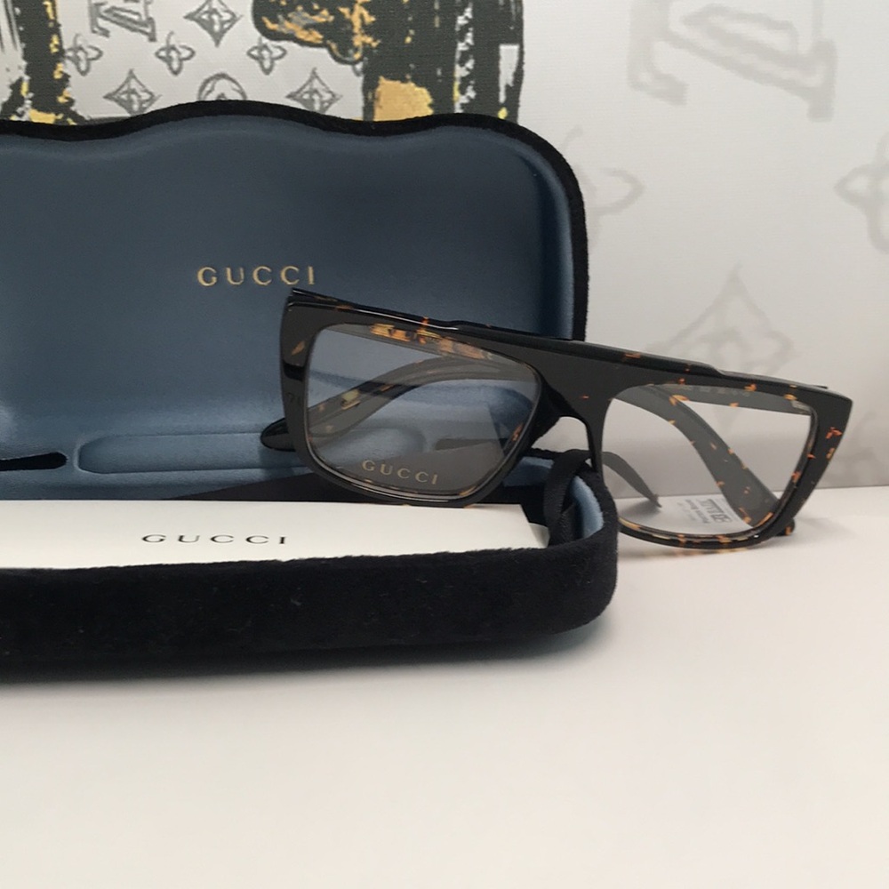 New Authentic Gucci Tortoiseshell Square Glasses GG1040o 002 - Picture 12 of 14
